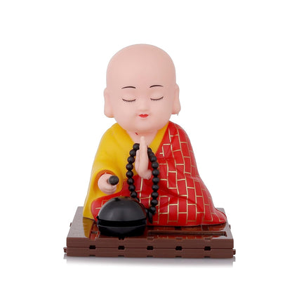 Solar Buddha Statue – Moving Head & Hand Decor – alternate view