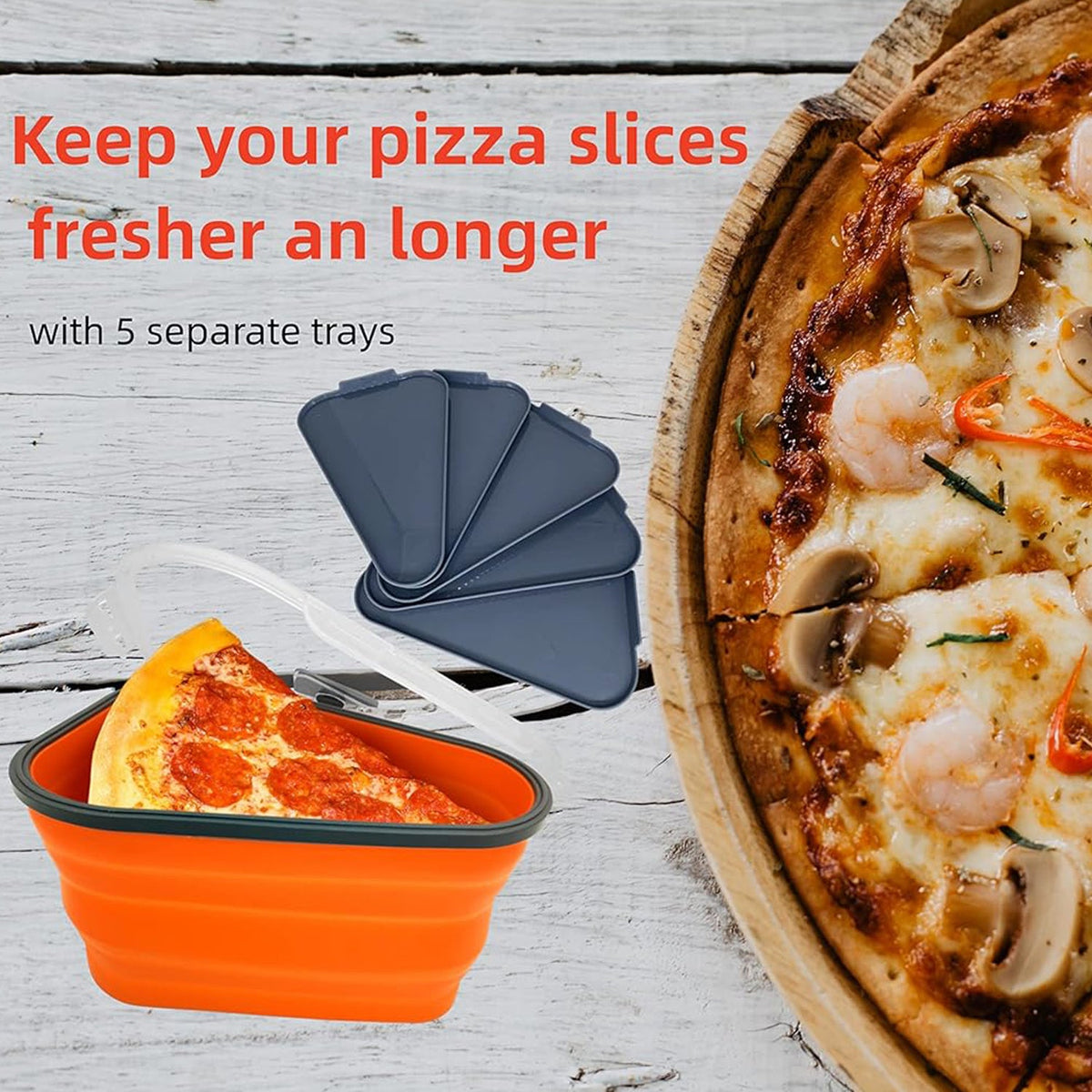 Pizza Storage Container – Expandable Silicone Box – view 7