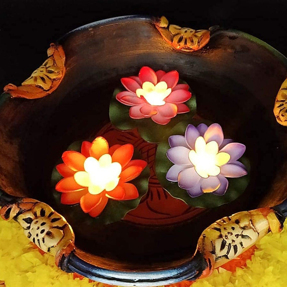 Floating Lotus LED Candles – Smokeless & Waterproof (Pack – view 7