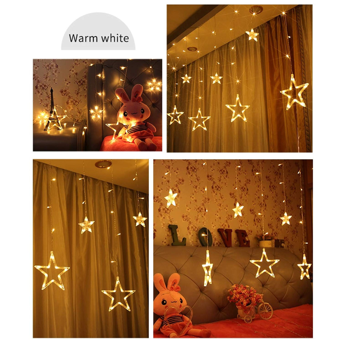 Star Curtain Lights – 12 LED Stars, 8 Flashing Modes – view 8