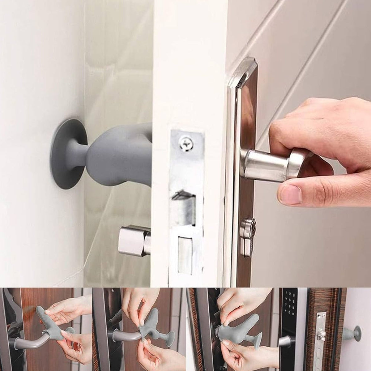 Silicone Door Handle Cover – Quiet & Anti-Static Protection – close-up