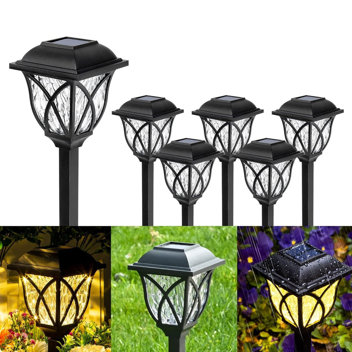 Solar Pathway Lights – Water-Ripple Garden Lighting – alternate view