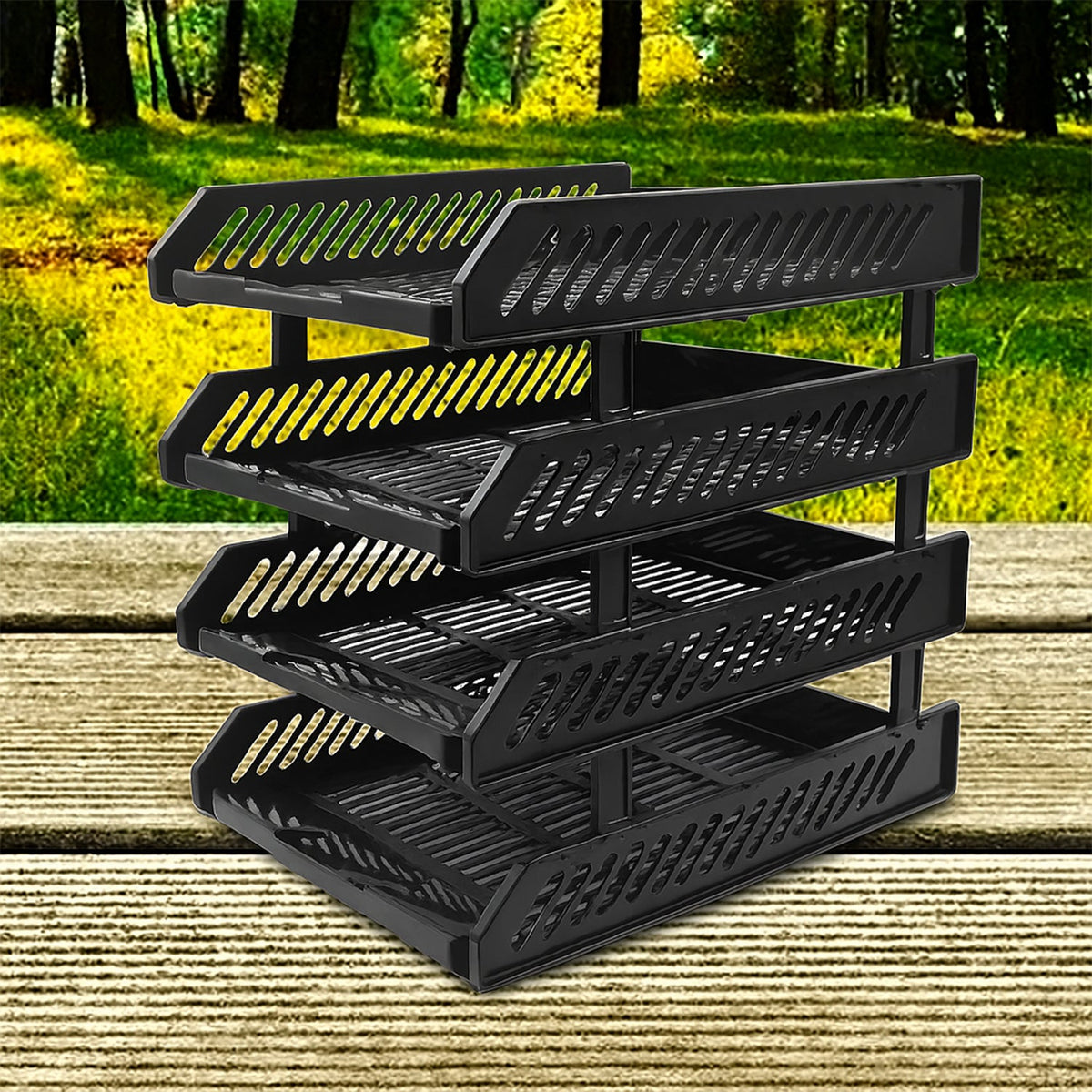 Office File Rack – 4-Layer Desktop Storage with Drawers – view 9