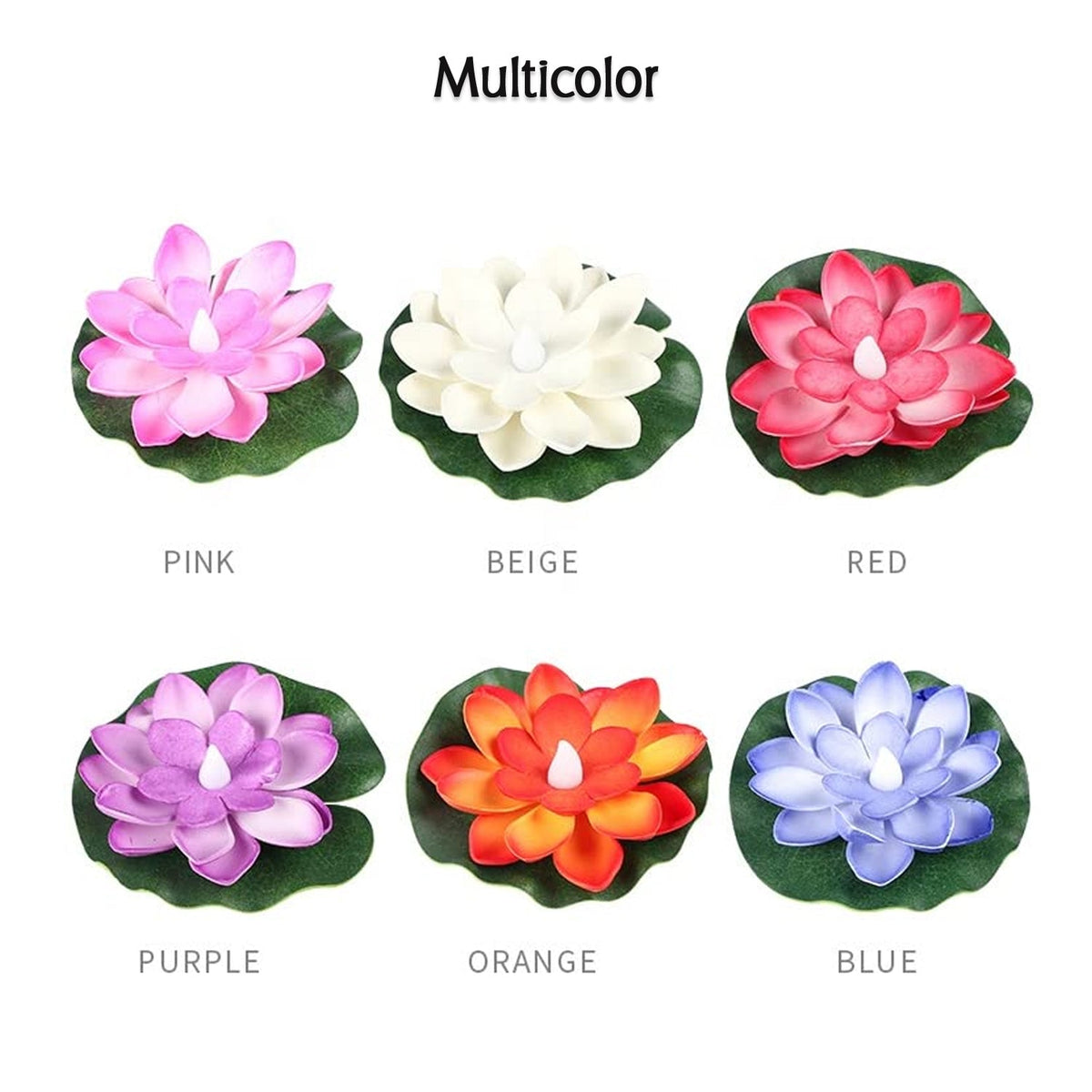 Floating Lotus LED Candles – Smokeless & Waterproof (Pack – detail view