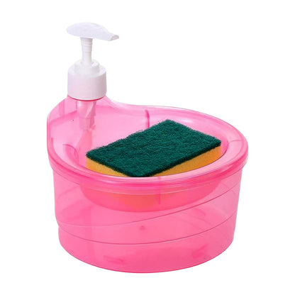 Soap Dispenser with Sponge Holder – 2-in-1 Kitchen Organizer – detail view