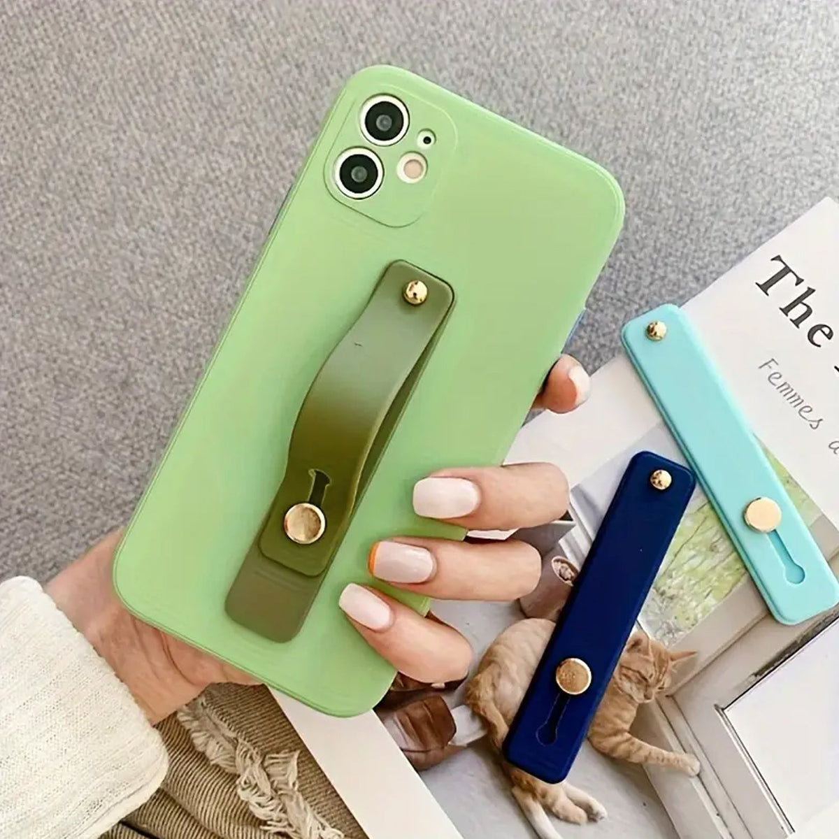 Phone Finger Holder – Secure Silicone Grip & Kickstand – close-up