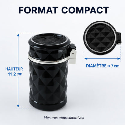 Car Cupholder Ashtray – LED Light, Lid & Portable Bin – view 6