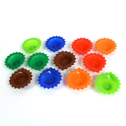 Silicone Diwali Diya – Colourful Reusable set (12 Pcs) – alternate view