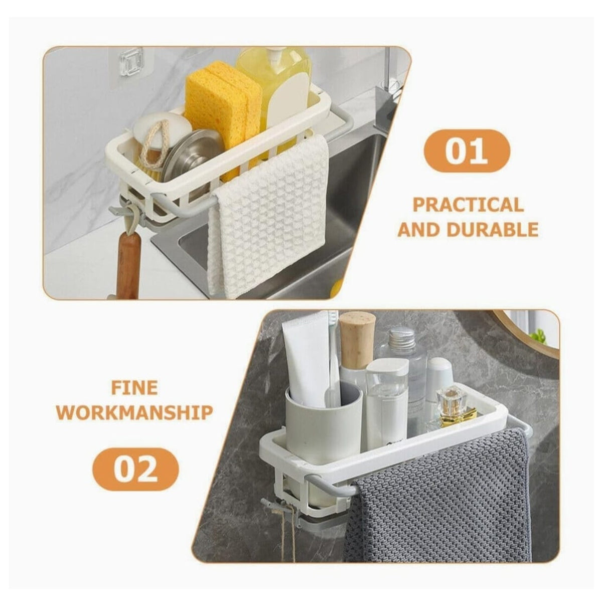 Kitchen Sink Organizer – Retractable Drain Rack – view 8