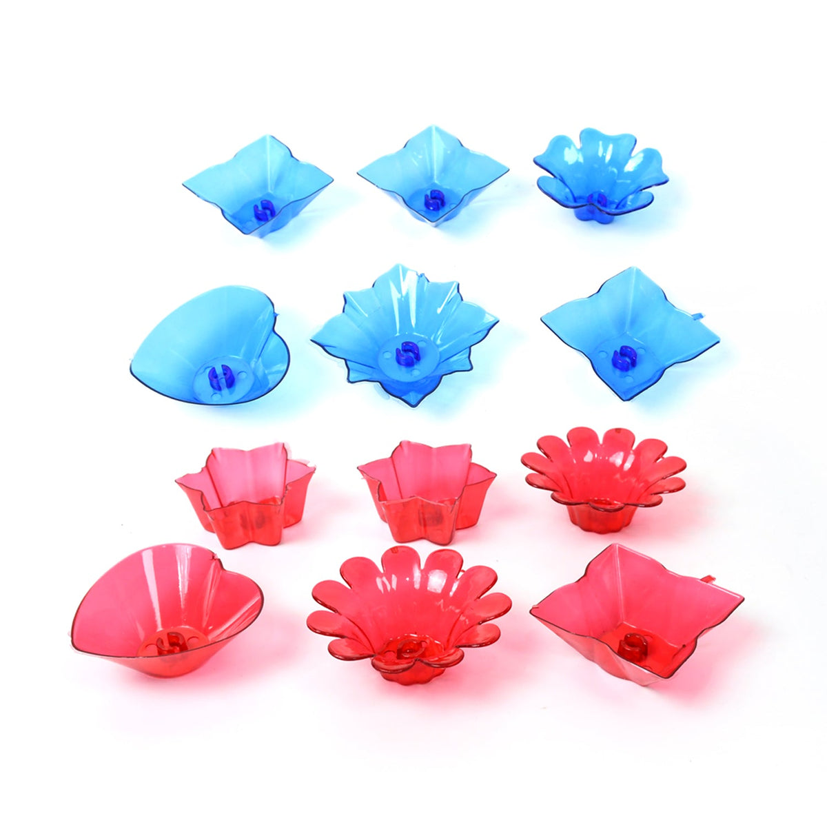 Diwali Diya set – Multicolor Plastic Candle Holders (12 Pcs) – alternate view