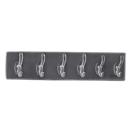 Wall Hook Rail – Heavy Duty 6-Pin Transparent Golden – alternate view