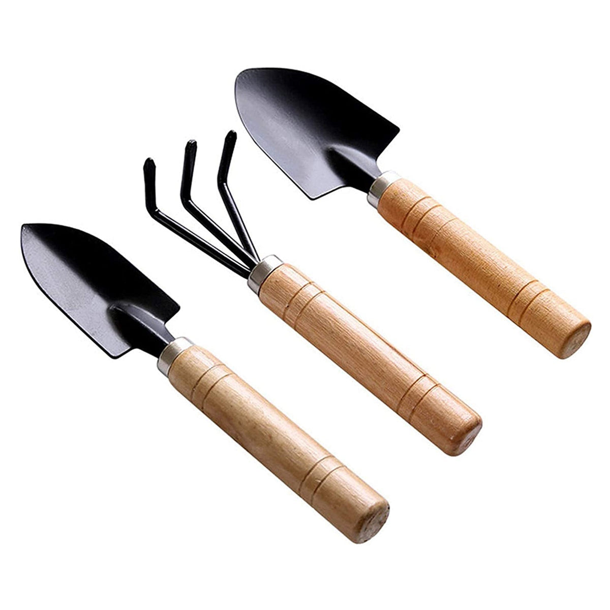 Garden Tool set – 3-Piece Hand Cultivator, Trowel & Fork – detail view