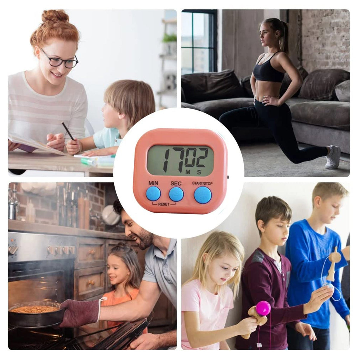 Digital Kitchen Timer – Clear Display & Stopwatch – view 7