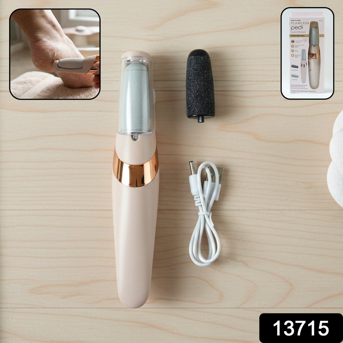 Electronic Pedicure Tool – Rechargeable & Cordless – side view