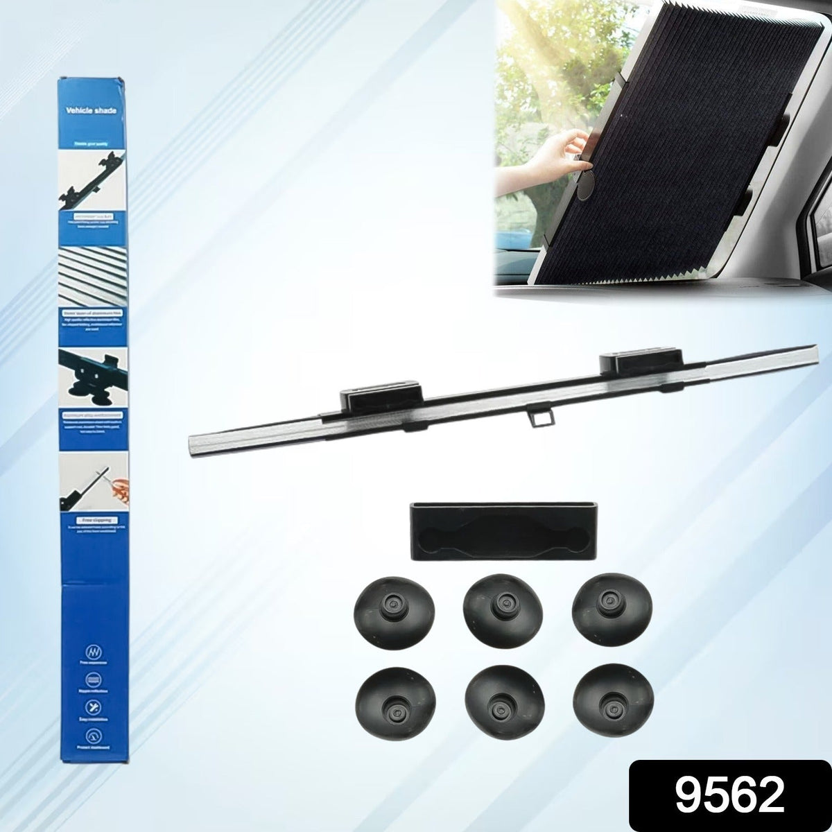 Car Windshield Sun Shade – Foldable UV Protection – side view