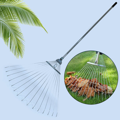 Adjustable Garden Rake – Telescopic Steel for Lawn Cleanup