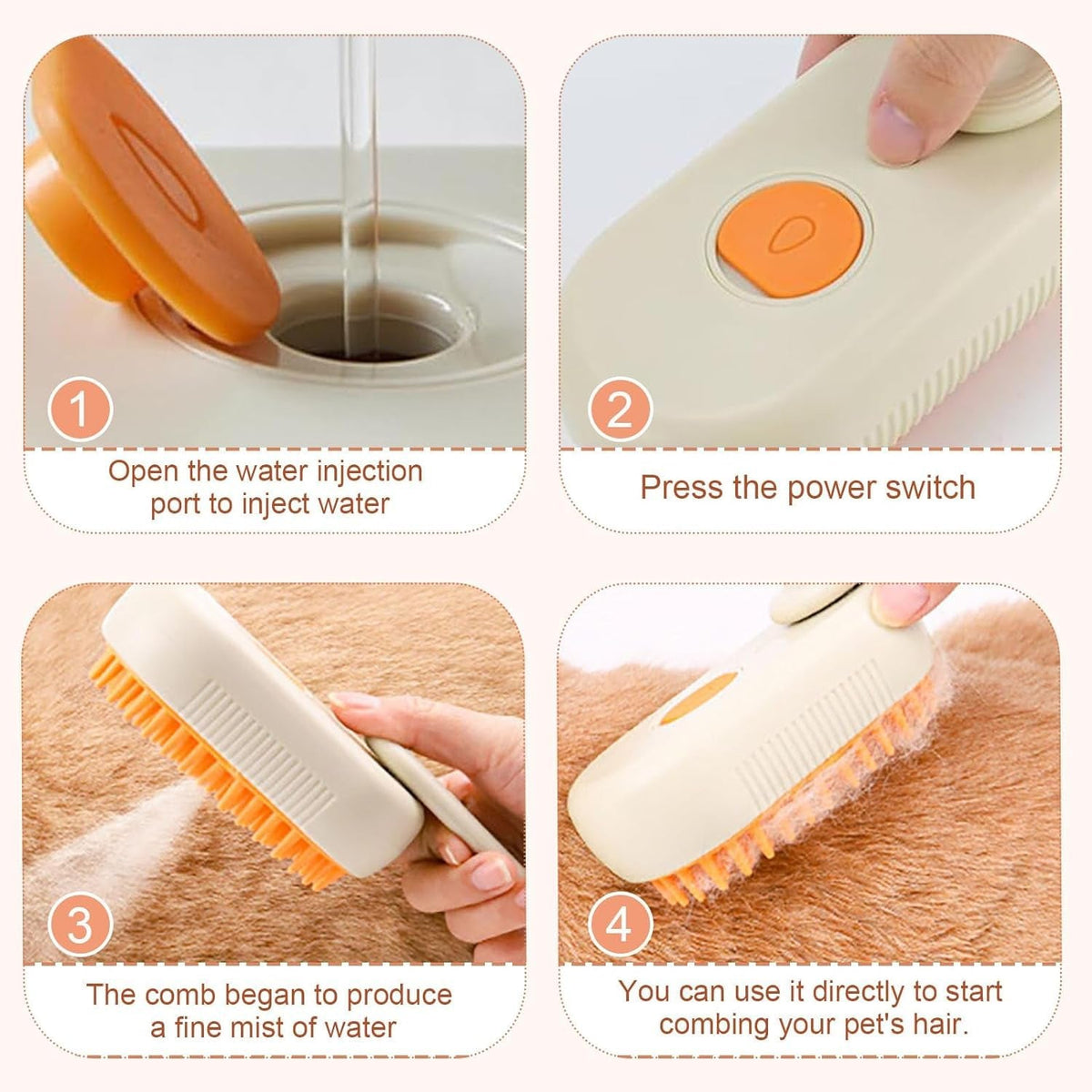 Electric Pet Steam Brush – Hair Removal & Massage – view 9
