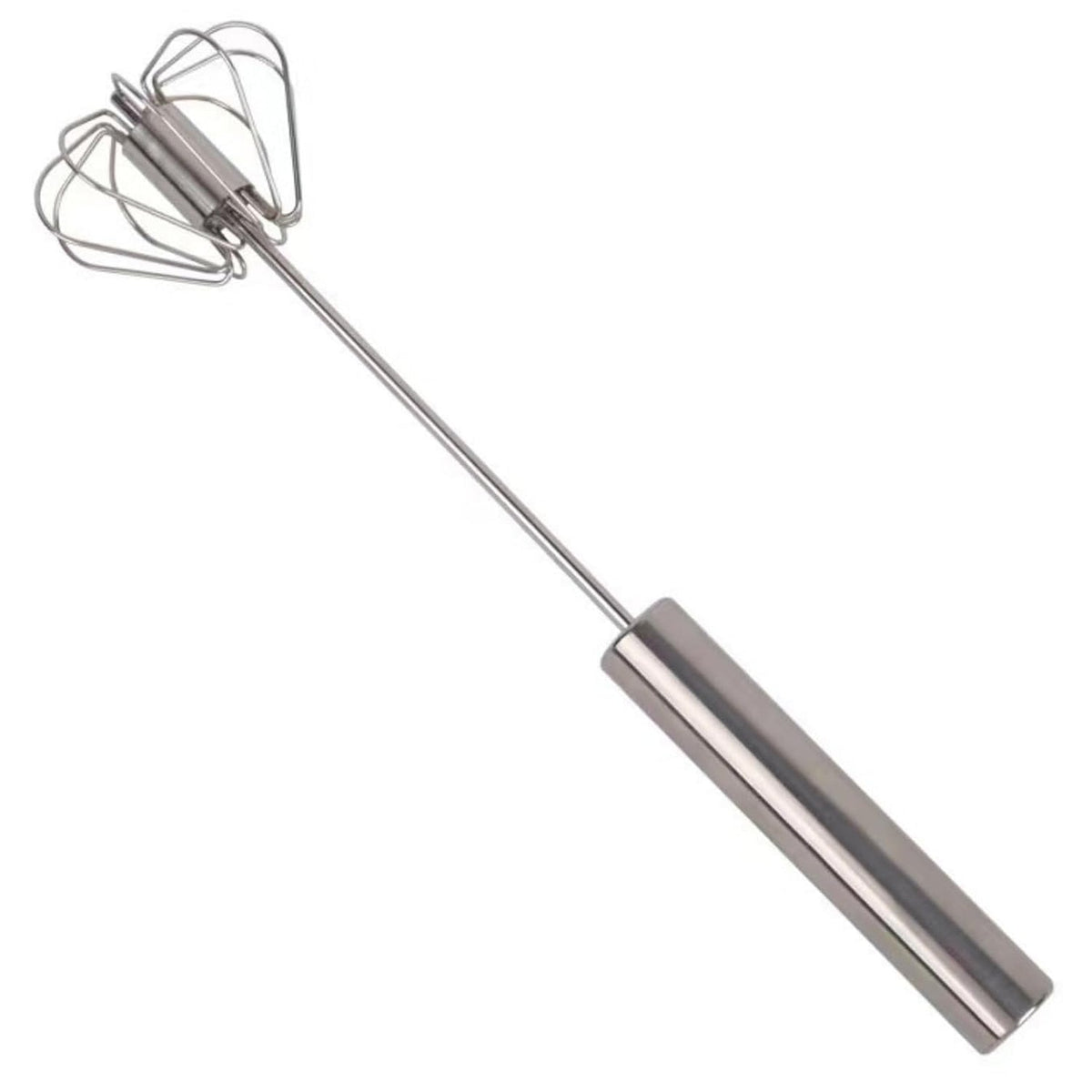 Stainless Steel Egg Whisk – Hand Push Rotary – detail view