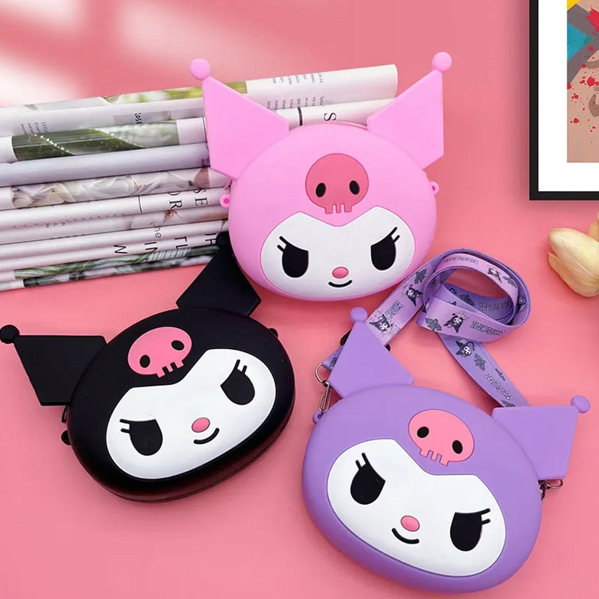 Cartoon Girls Backpack – Mini Silicone Shoulder Bag – detail view
