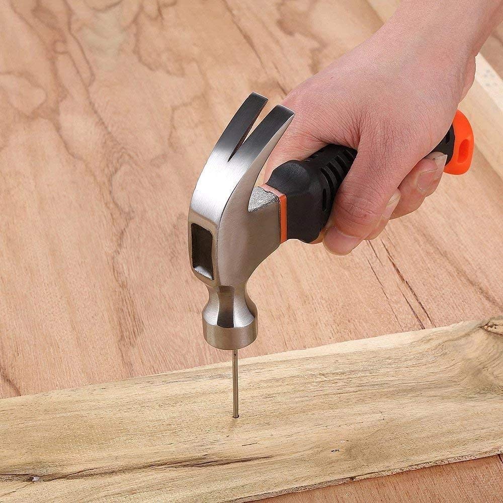 Mini Claw Hammer – Short Handle, Plastic Grip – close-up