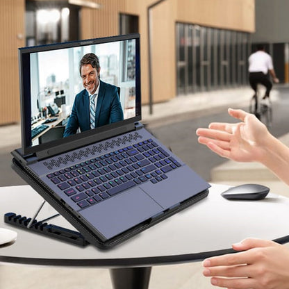 Laptop Cooling Pad – Dual Quiet LED Fans & Adjustable Stand – close-up