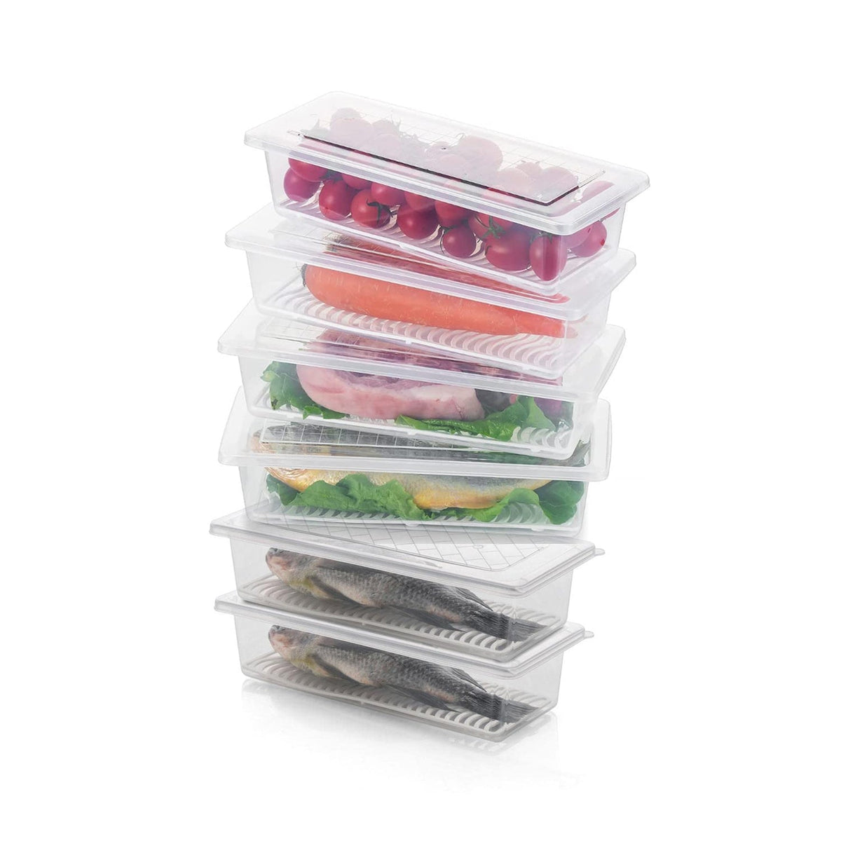 Freezer Storage Containers – 6-Pack 1500ML with Drain Plate – alternate view
