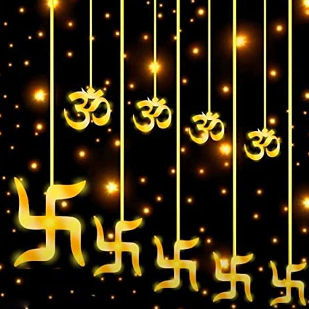 Swastik Om LED String Lights – 12 Props for Diwali Decor