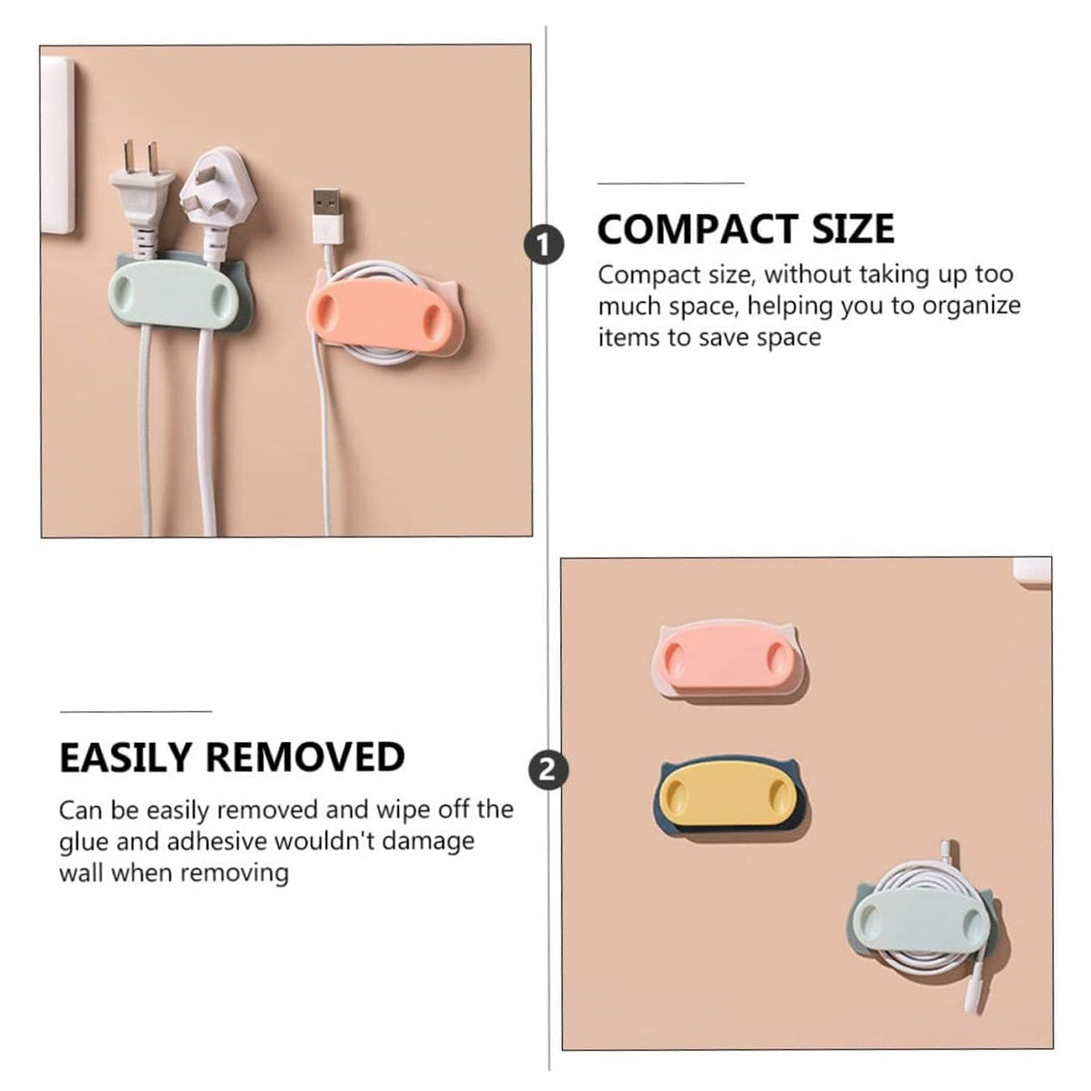Pig Plug Wire Organizer – Durable Cable Holder Clips – close-up