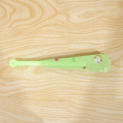 Compact printed hand fan that folds flat for handbags