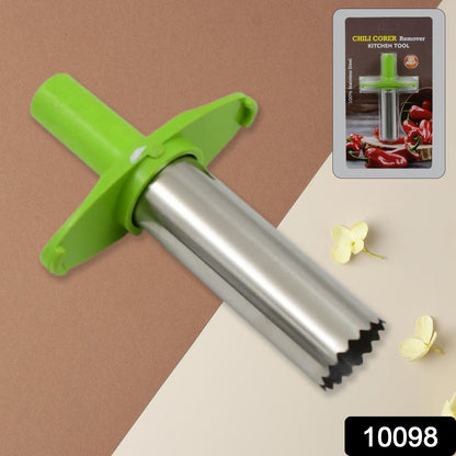 Chili Corer – Stainless Steel Pepper & Strawberry Tool – side view