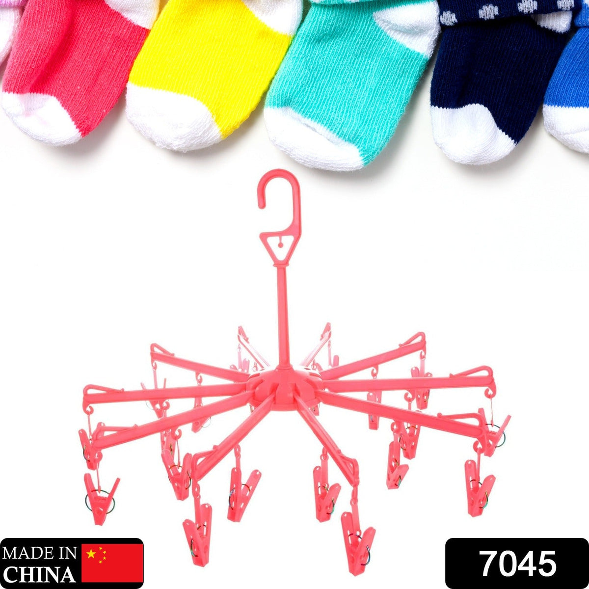 Foldable Clothes Drying Rack – 16 Clip Hanger for Delicates – side view