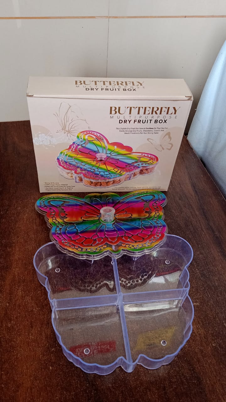 Butterfly Dry Fruit Box – 4-Compartment Storage – view 6