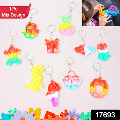 Pop It Keychain – Stress Relief Fidget Toy for Kids – side view