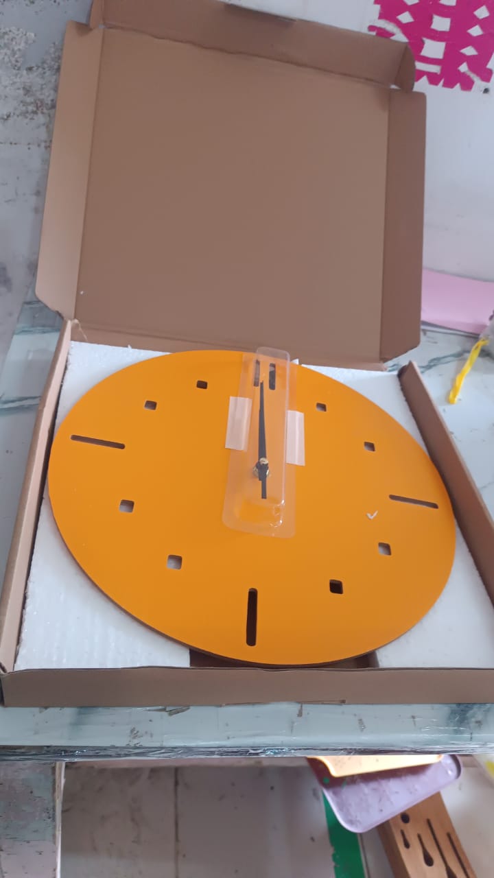 Yellow Silent Wall Clock – Modern Non-Ticking Timepiece – view 7