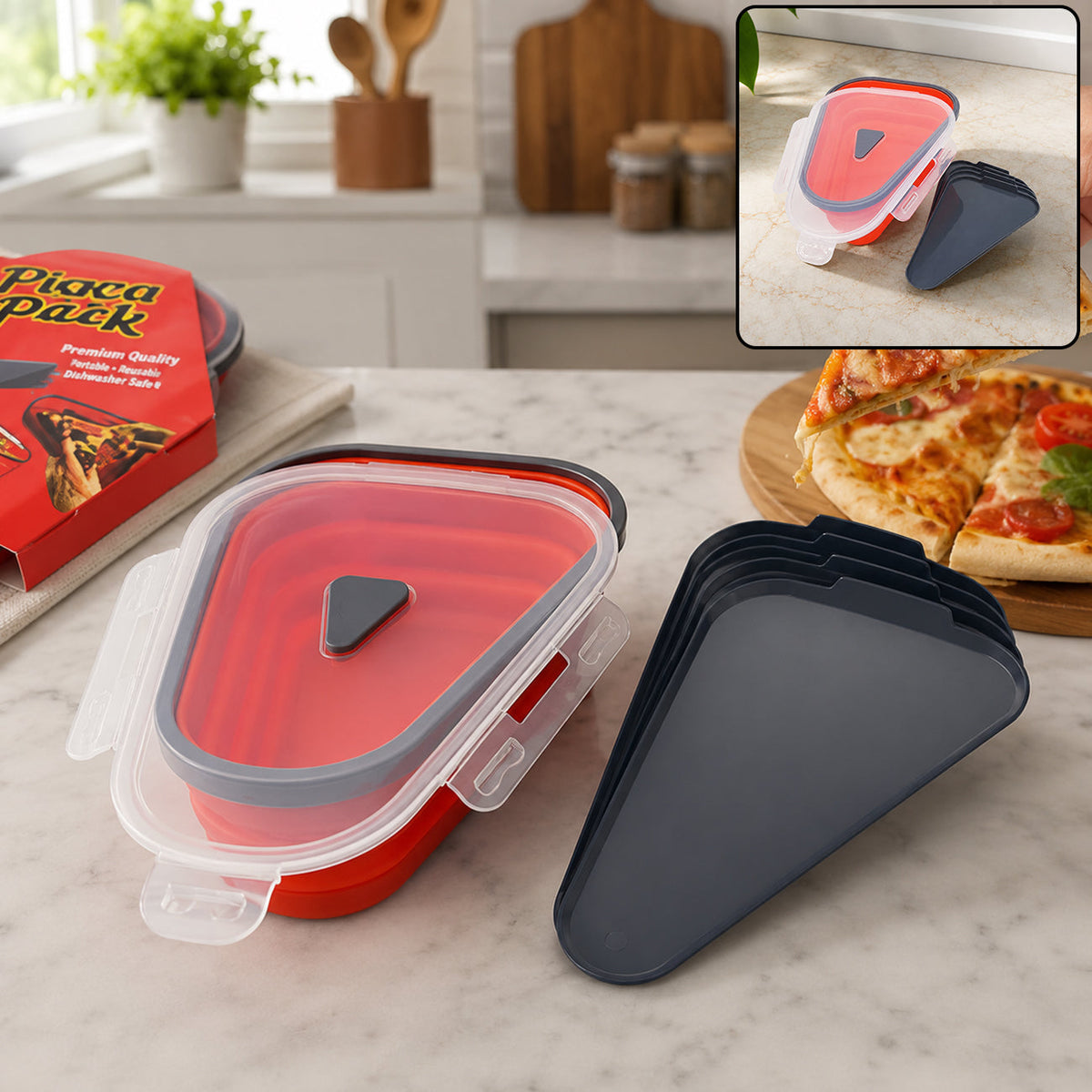 Pizza Storage Container – Expandable Silicone Box