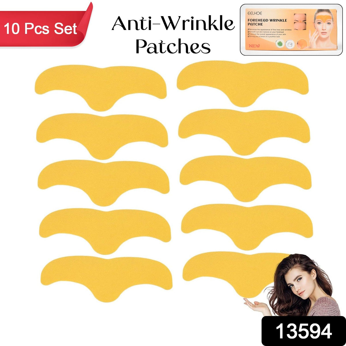 Forehead Wrinkle Patches (10 Pcs) – Anti-Aging Pads – side view