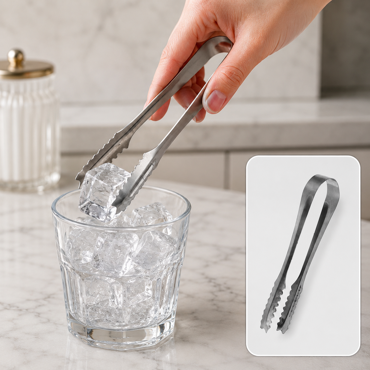 Stainless Steel Tongs – 13cm Ice & Sugar Serving