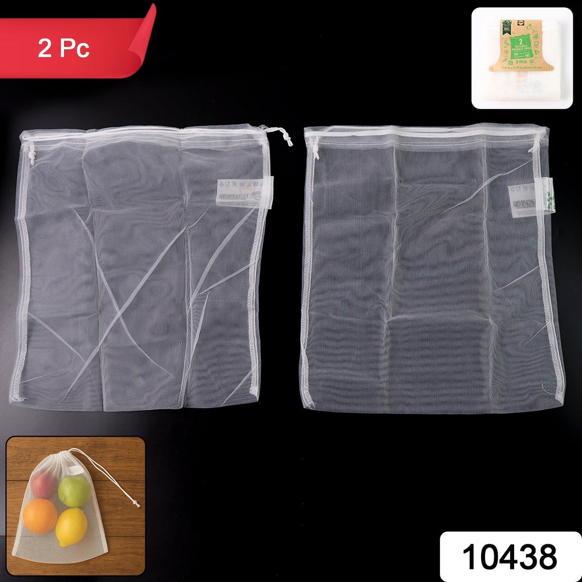 Reusable Mesh Produce Bags – Eco-Friendly Grocery Storage – side view