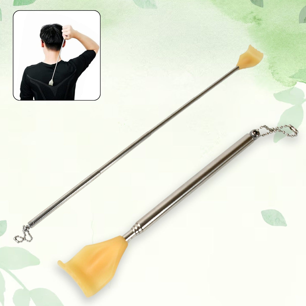 Back Scratcher – Telescoping Stainless Steel for Itch Relief – close-up