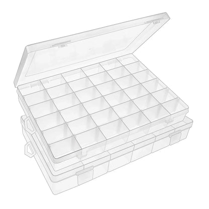 Plastic Organizer Box – 36 Grids, Adjustable Dividers – detail view
