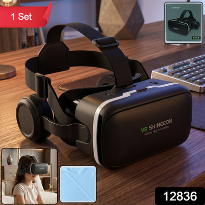 VR Headset – Immersive 3D Experience with Headphones – side view