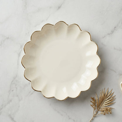 Decorative lotus platter on dining table for special occasions