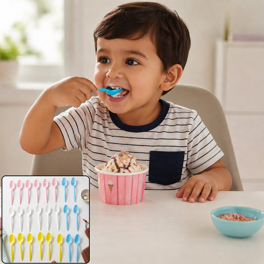 Disposable Multicolor Plastic Spoon set for Party Dessert