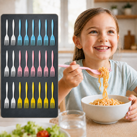 Plastic Fork 24 pc set Reusable Multicolour Dinner Forks
