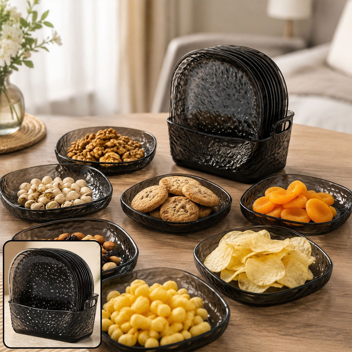 9 in 1 Snack Serving Plates – Multipurpose Organizer