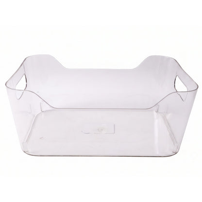 White background with storage box size guide
