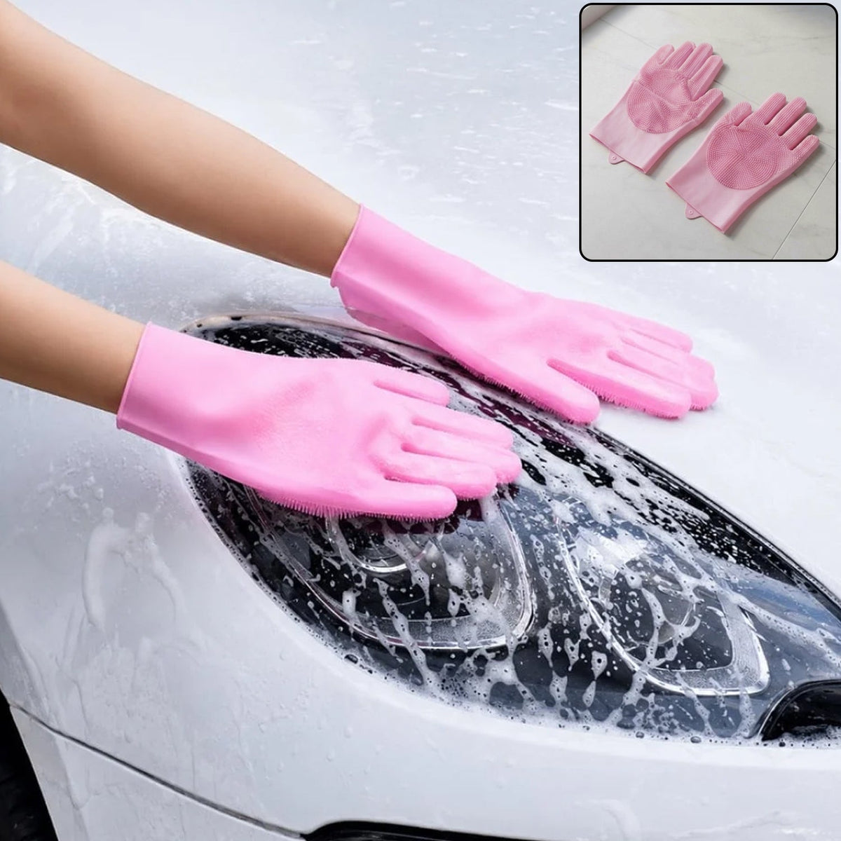 Multipurpose Reusable Scrubber Cleaning Gloves