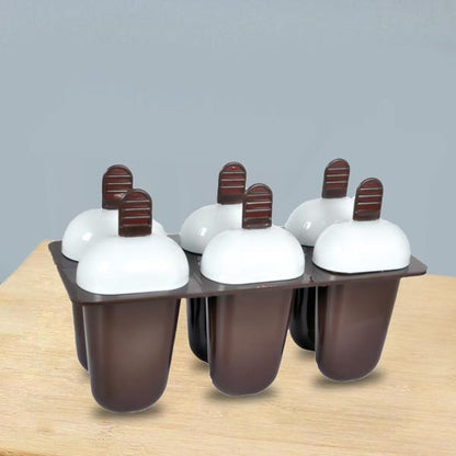 Kulfi Maker – 6-Cup Plastic Ice Candy Moulds – side view