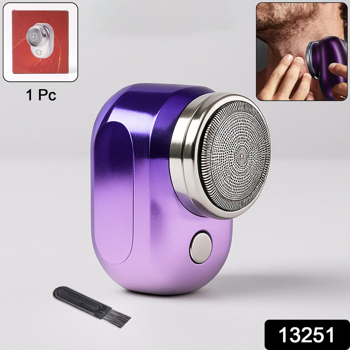 Electric Beard Trimmer – Portable USB Rechargeable Grooming – side view