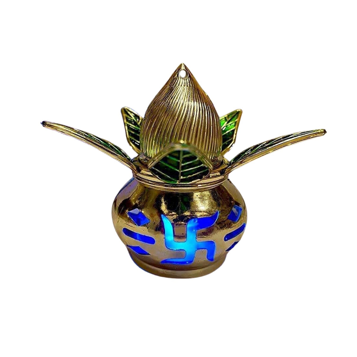 LED Kalash – Gold Plated, Multicolor Light for Pooja – alternate view